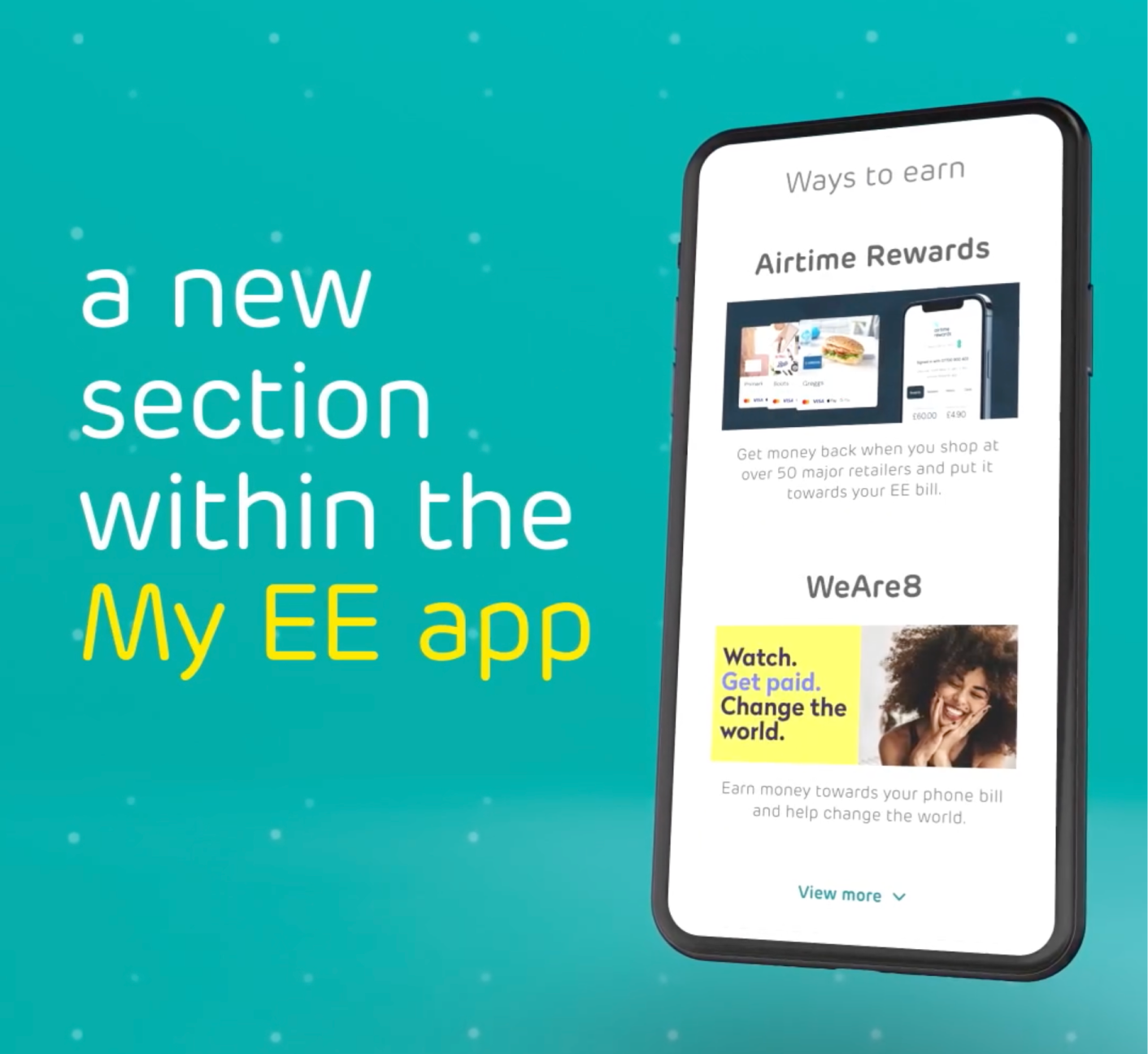 An advert for the My EE Airtime Rewards web app