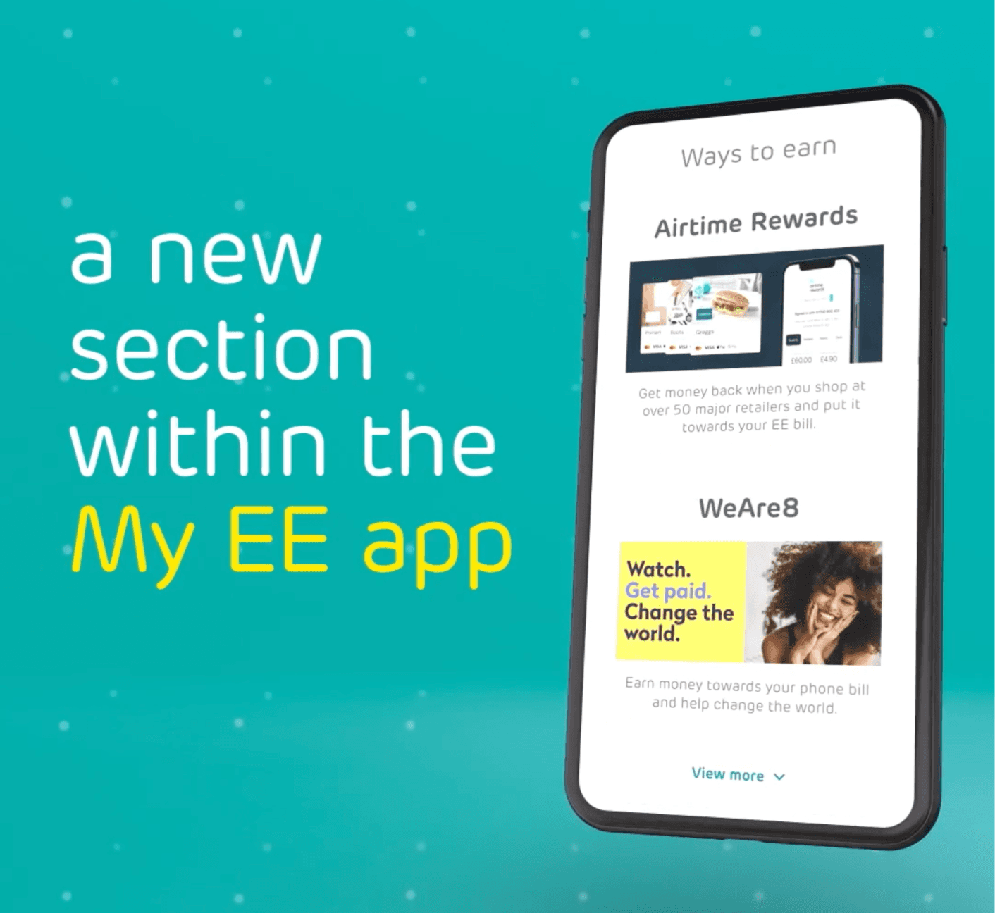 An advert for the My EE Airtime Rewards web app